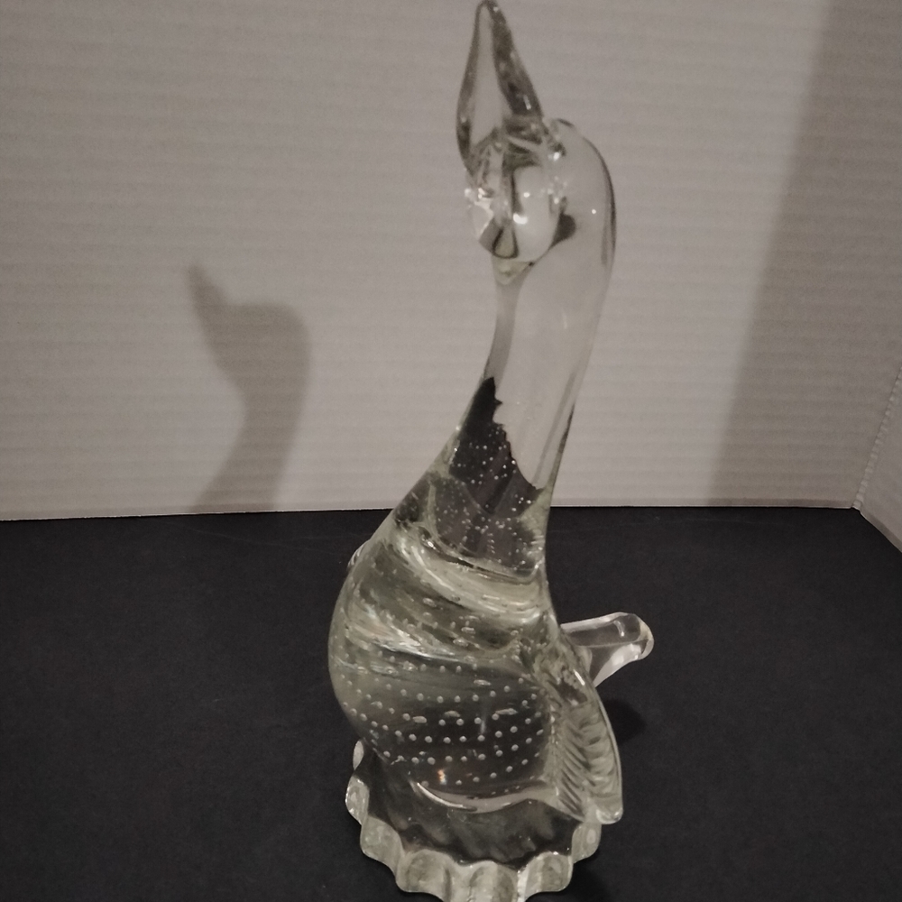 Vintage art glass controlled bubble duck figurine clear glass - Picture 4 of 6